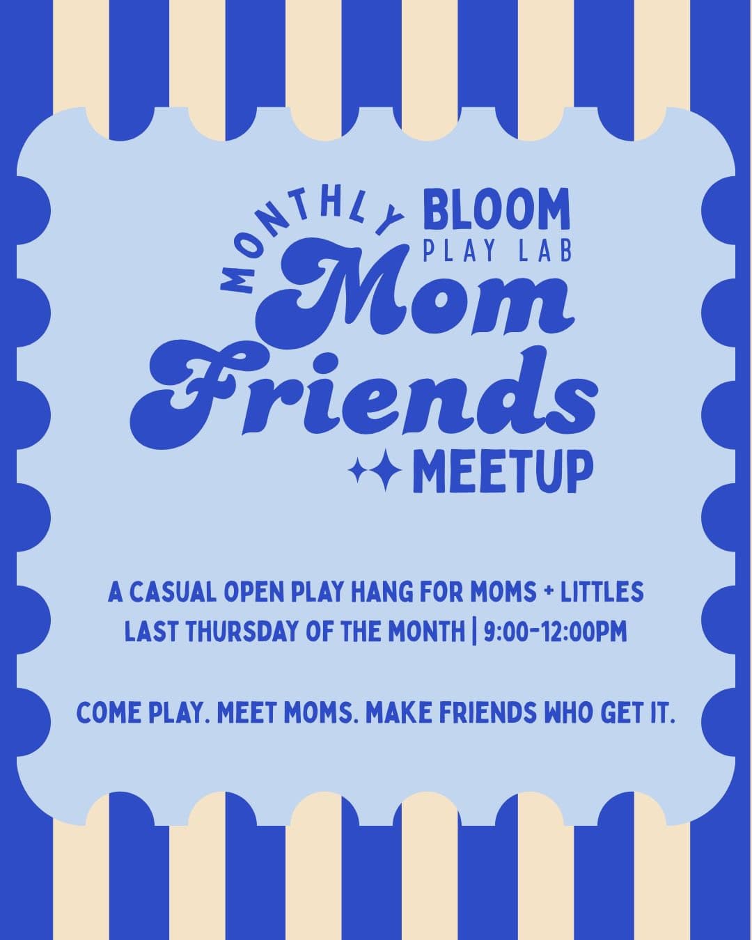 Moms gathered for the Monthly Mom Friends Meetup at Bloom Play Lab